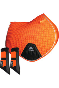 2022 Woof Wear Close Contact Saddle Cloth & Club Brushing Boots Bundle WS0003WB0003 - Orange